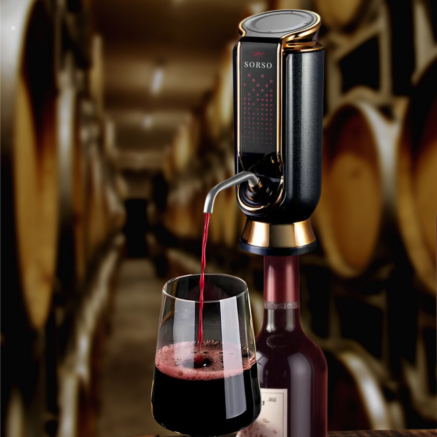 Sorso Wine Aerator, Preserver & Dispenser