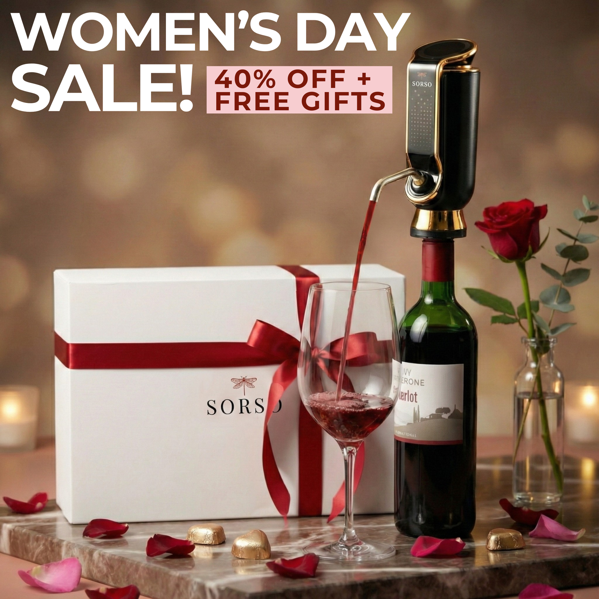 Sorso Wine Aerator, Preserver & Dispenser - SOLO